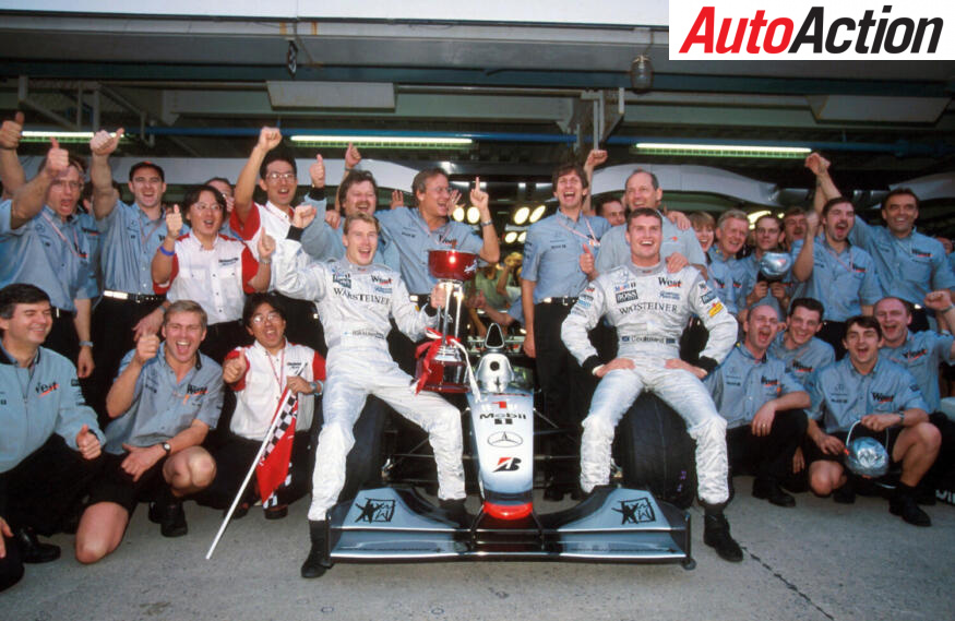 Mika Hakkinen (FIN), McLaren MP4-13, 1st place and David Coulthard