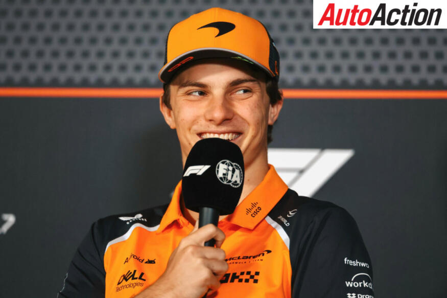 Oscar Piastri, McLaren, in the FIA presser on Thursday at the 2025 F1 Azerbaijan Grand Prix.