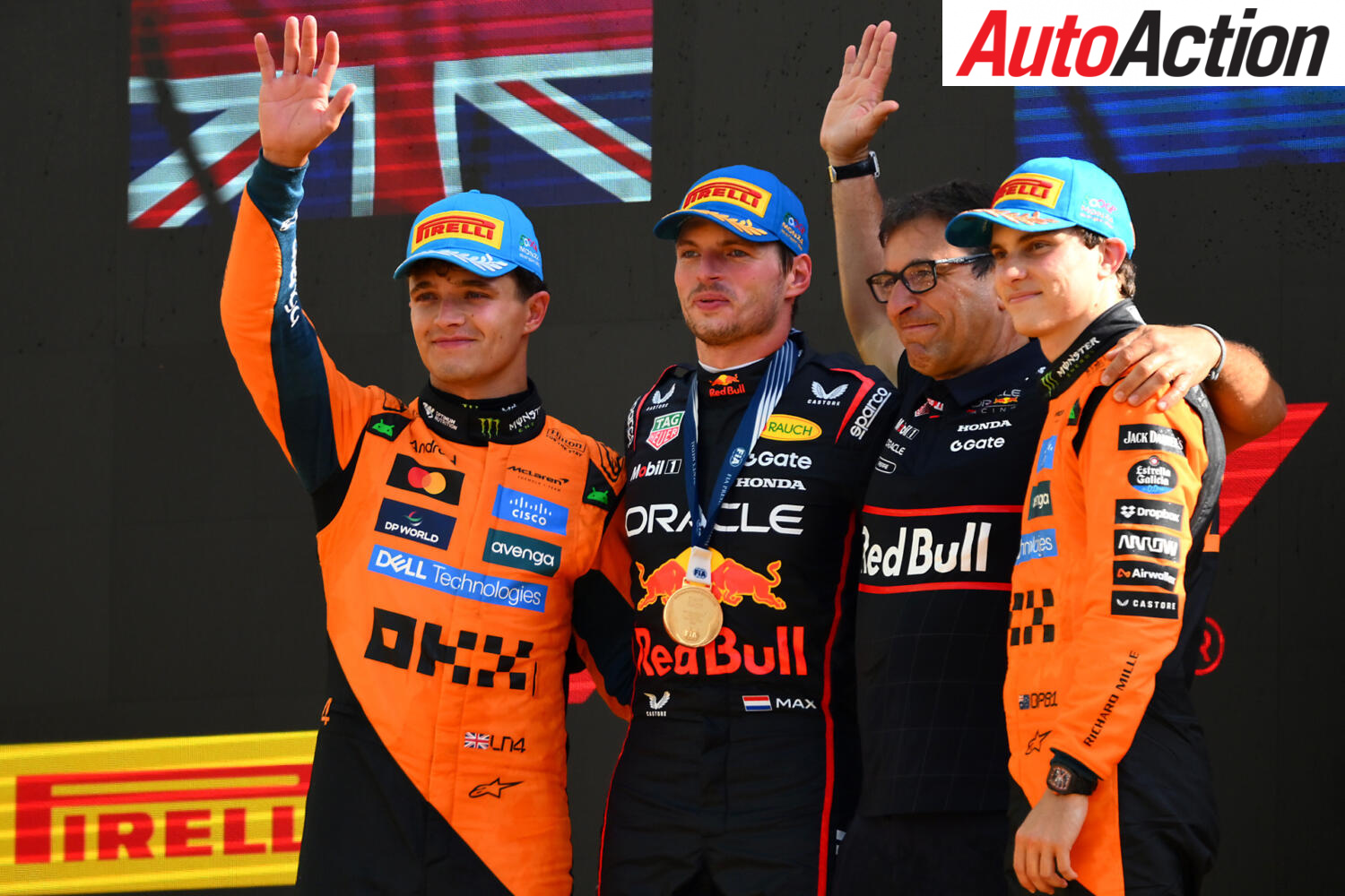 Norris Verstappen Piastri monza podium