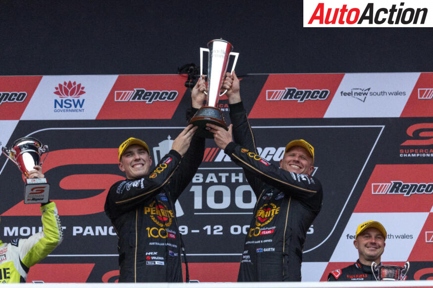 Matt Payne and Garth Tander with Peter Brock Trophy