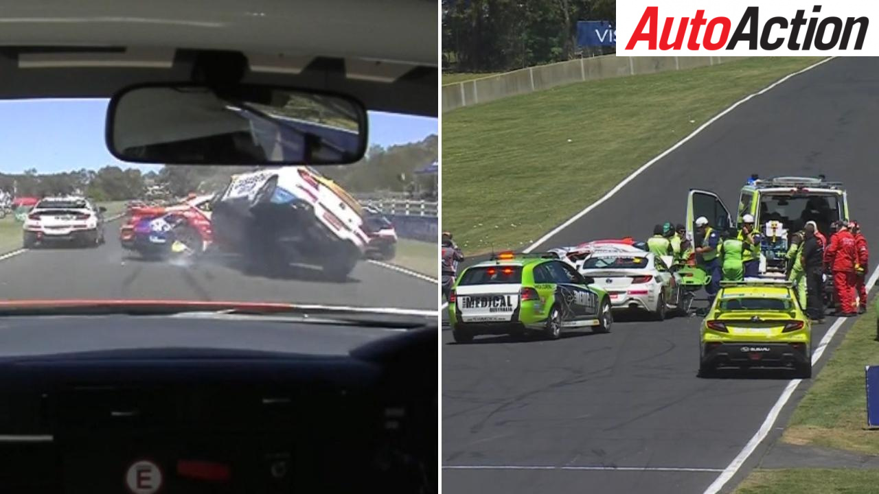 he Toyota 86 Series at Bathurst was abandoned after this crash. Credit: Channel 7