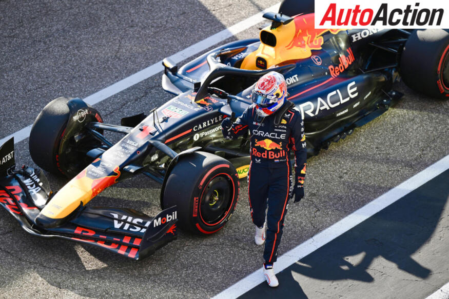 Sprint Pole qualifier Max Verstappen, Oracle Red Bull Racing, celebrates on arrival in parc ferme during Sprint Qualifying ahead of the 2025 F1 United States Grand Prix.