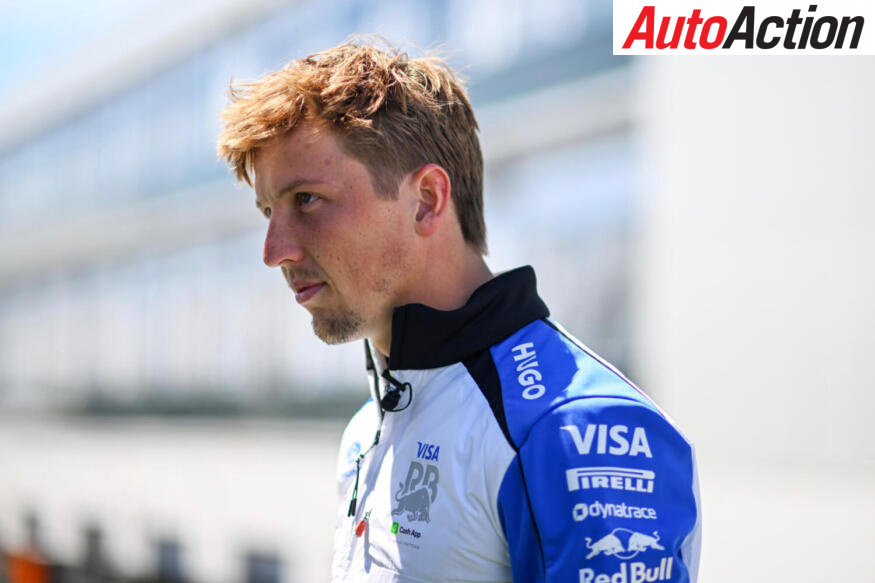 Liam Lawson, Visa Cash App Racing Bulls, looks on during previews ahead of the 2026 F1 Canadian Grand Prix.