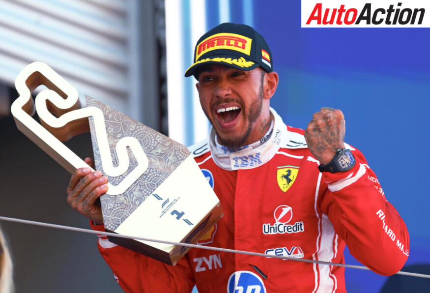 Hamilton paints Barcelona red with maiden Ferrari victory