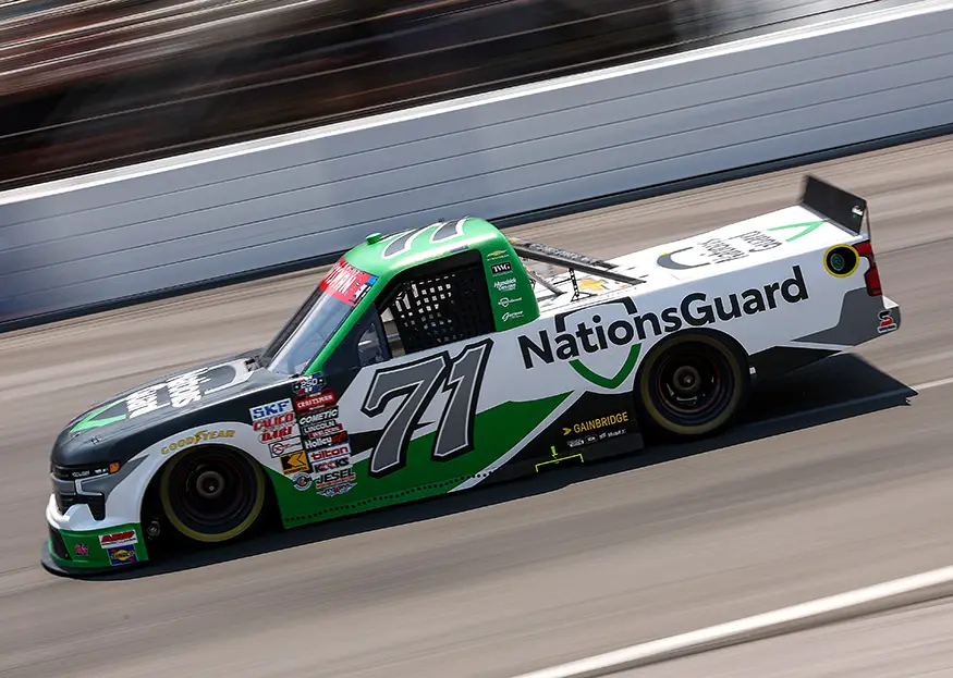 Shane van Gisbergen driving the No. 71 Spire Motorsports Chevrolet at North Wilkesboro Speedway.
