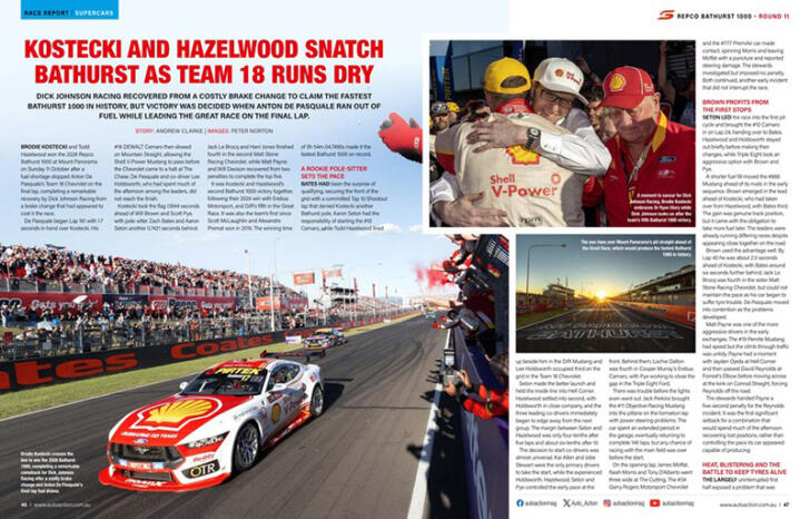 AA-D030_p46-47_supercars-bathurst-kostecki-hazelwood-win - Auto Action